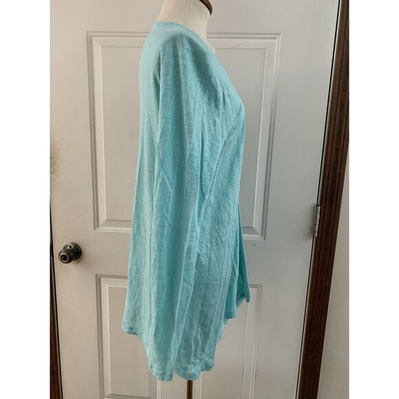J. Jill Love Linen Open Front Cardigan Womens Size Small Green Long Sleeve - Picture 3 of 7